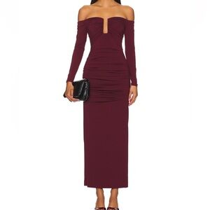 Mulberry Long Sleeve Burgundy Dress